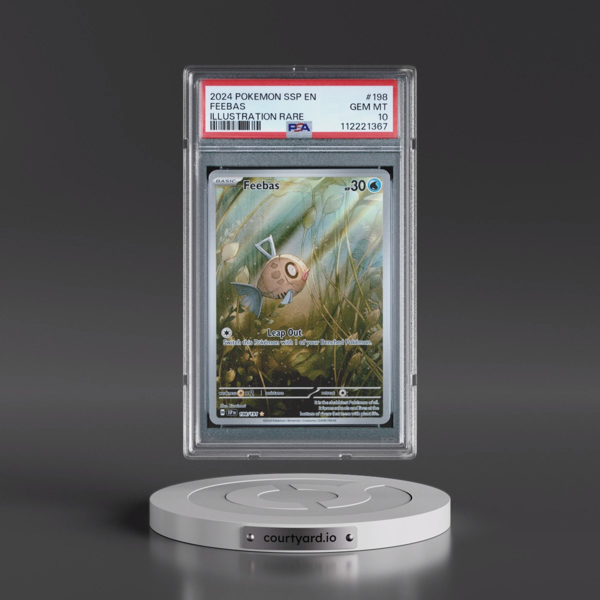 2024 Pokémon Ssp EN-Surging Sparks #198 Feebas - Illustration Rare (PSA 10 GEM MINT)