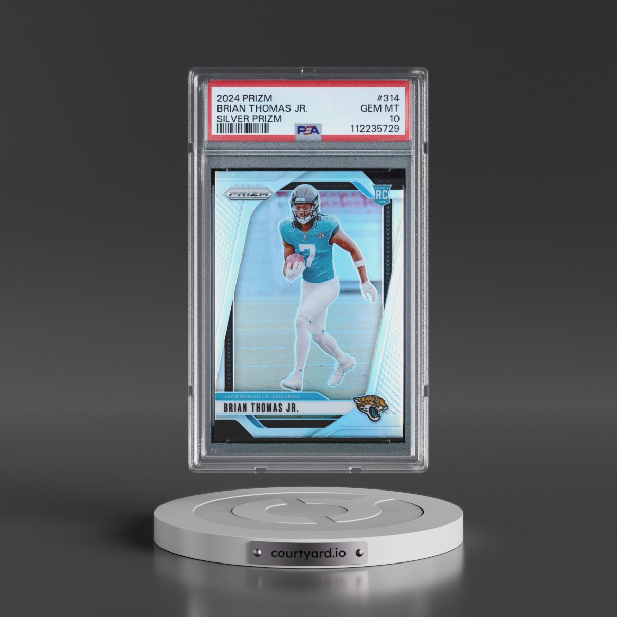 2024 Panini Prizm #314 Brian Thomas Jr. - Silver Prizm (PSA 10 GEM MINT)