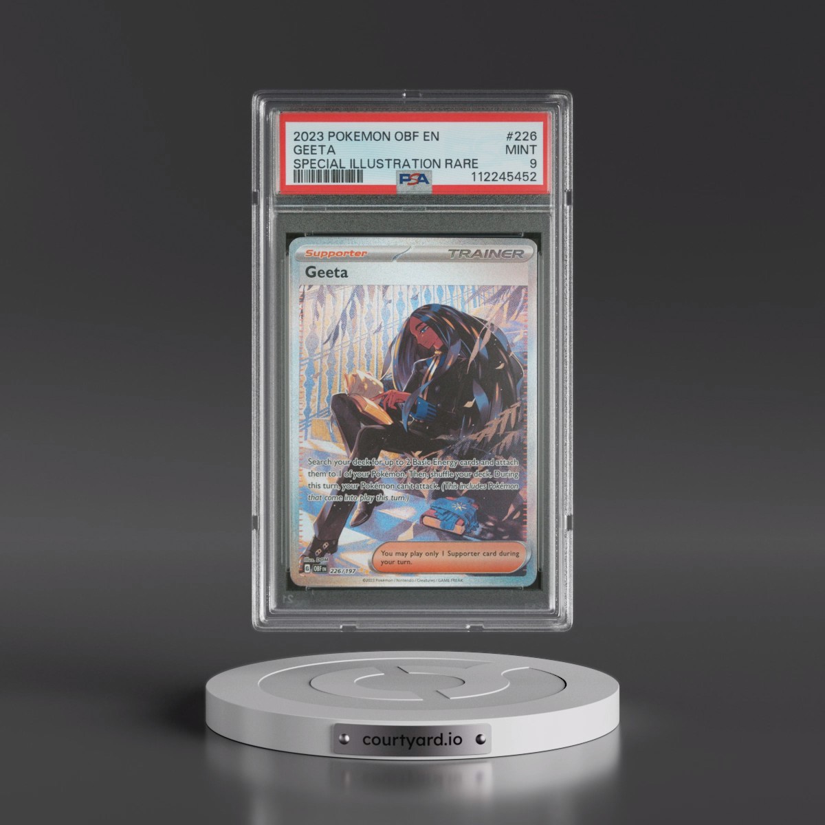 2023 Pokémon Obf EN-Obsidian Flames #226 Geeta - Special Illustration Rare (PSA 9 MINT)