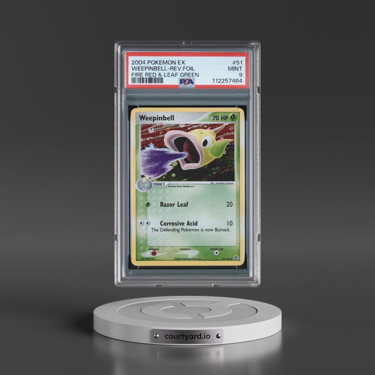 2004 Pokémon EX Fire Red & Leaf Green #51 Weepinbell - Reverse Foil (PSA 9 MINT)