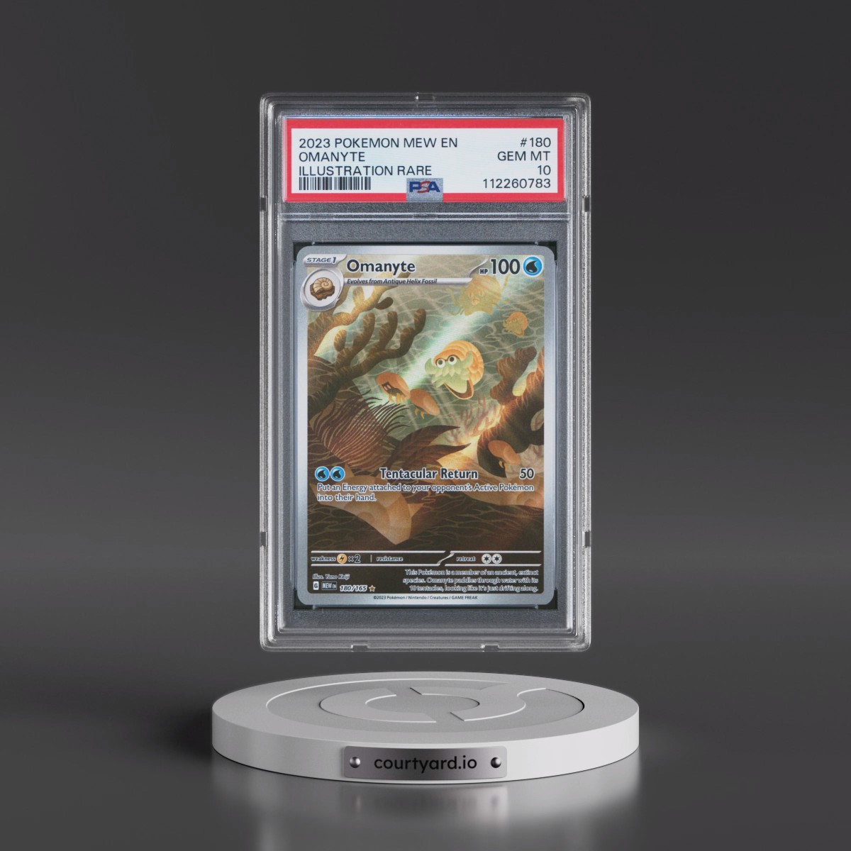 2023 Pokémon Mew EN-151 #180 Omanyte - Illustration Rare (PSA 10 GEM MINT)