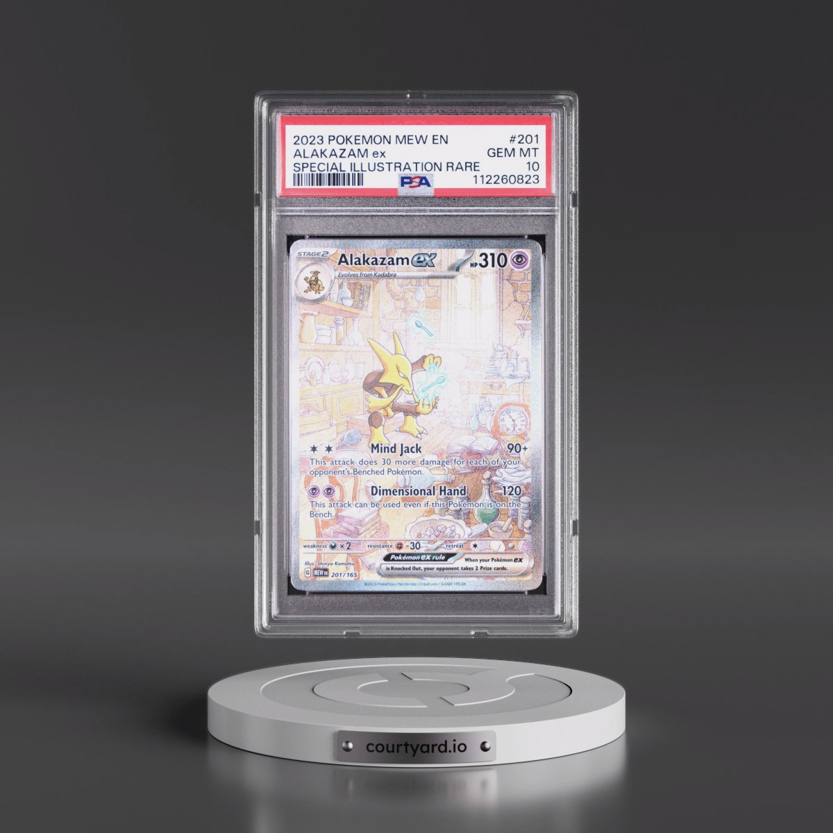 2023 Pokémon Mew EN-151 #201 Alakazam EX - Holo Special Illustration Rare (PSA 10 GEM MINT)