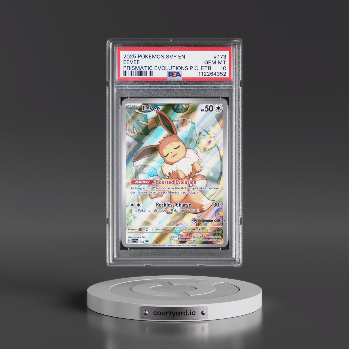 2025 Pokémon Svp EN-SV Black Star Promo #173 Eevee - Prismatic Evolutions Pokemon Center Elite Trainer Box (PSA 10 GEM MINT)