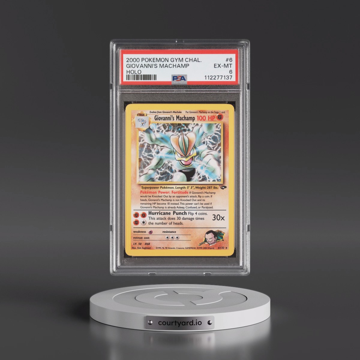 2000 Pokémon Gym Challenge #6 Giovanni's Machamp - Holo (PSA 6 EX-MT)
