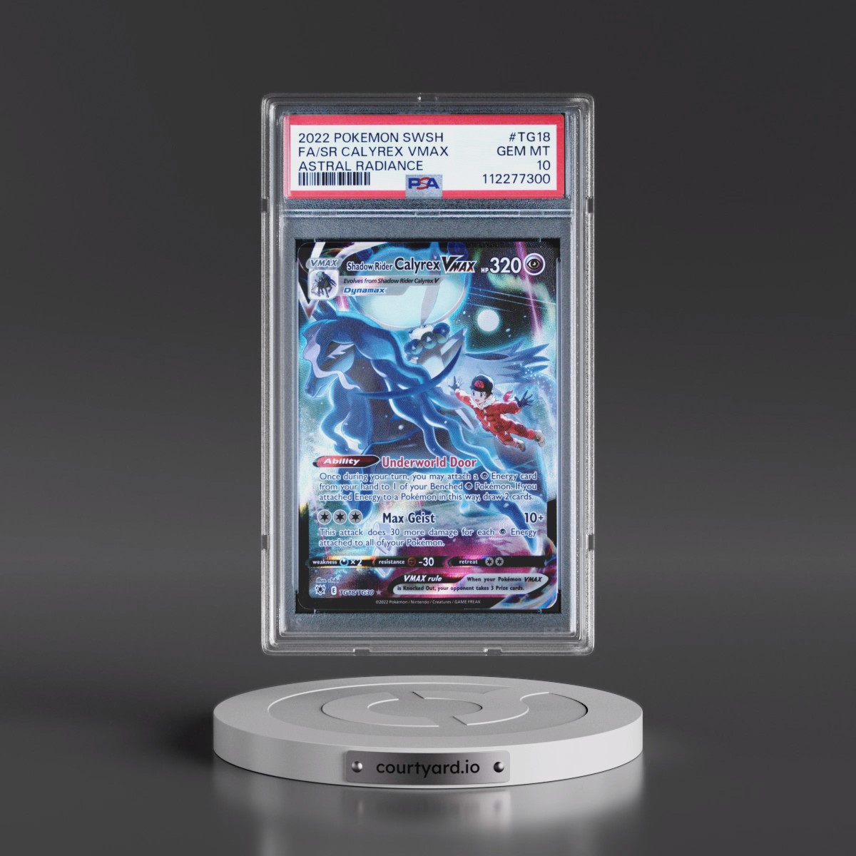 2022 Pokémon Sword & Shield Astral Radiance #TG18 Shadow Rider Calyrex Vmax - Full Art (PSA 10 GEM MINT)