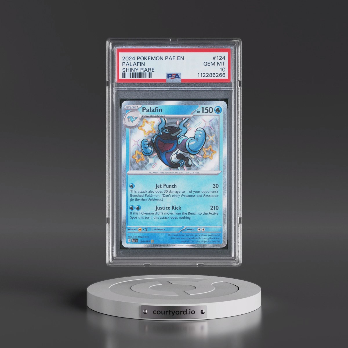 2024 Pokémon Paf EN-Paldean Fates #124 Palafin - Shiny Rare (PSA 10 GEM MINT)