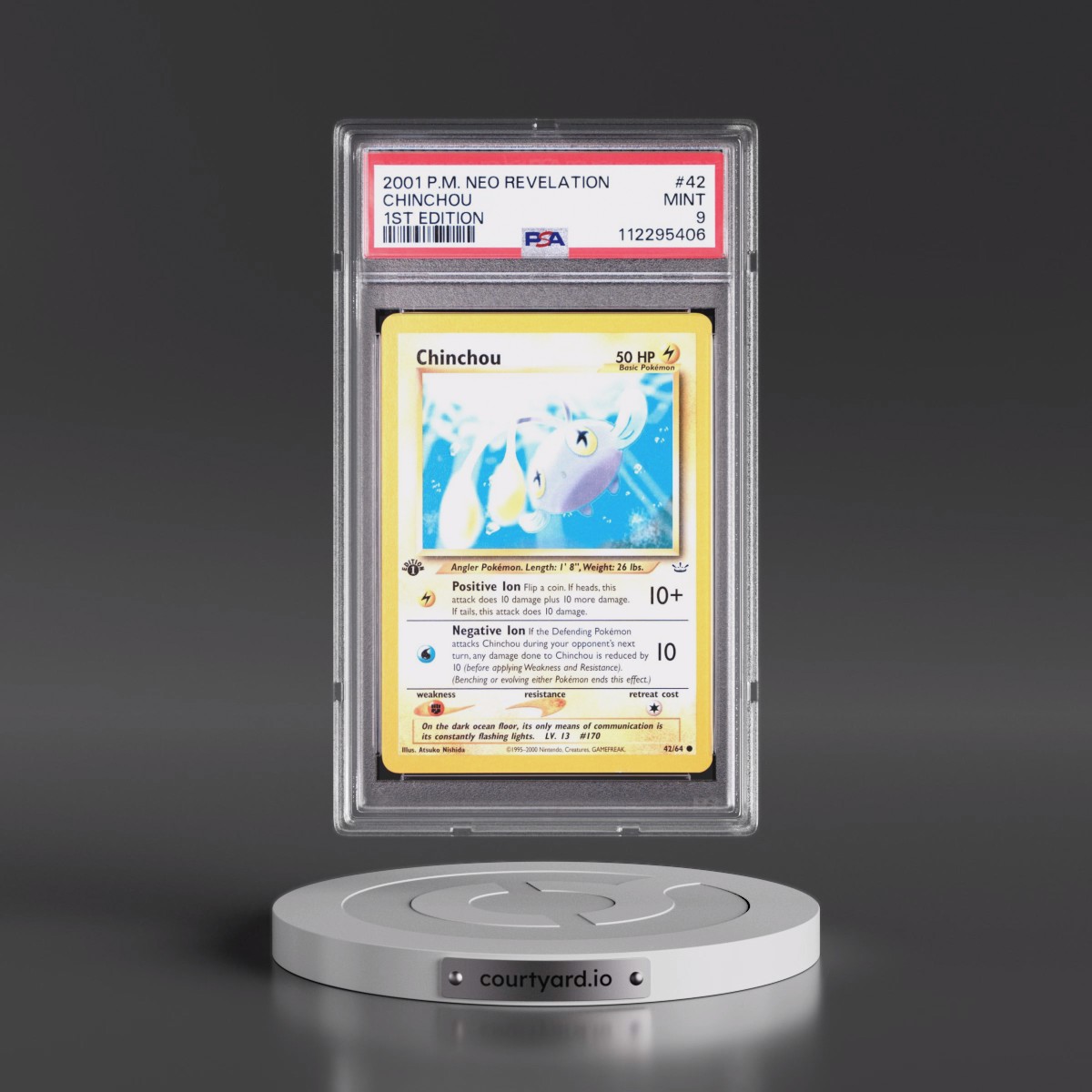 2001 Pokémon Neo Revelation #42 Chinchou - 1st Edition (PSA 9 MINT)