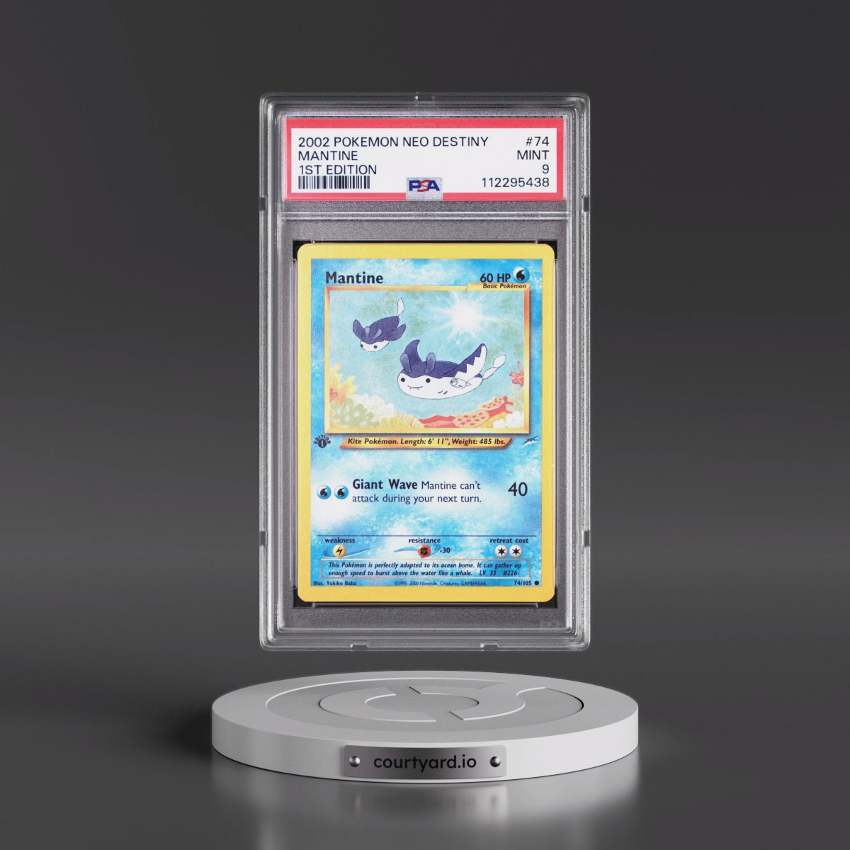 2002 Pokémon Neo Destiny #74 Mantine - 1st Edition (PSA 9 MINT)