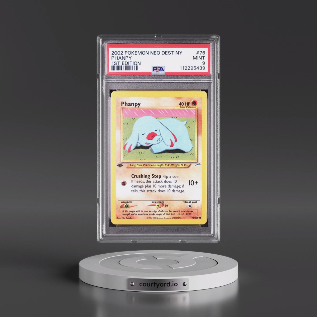 2002 Pokémon Neo Destiny #76 Phanpy - 1st Edition (PSA 9 MINT)