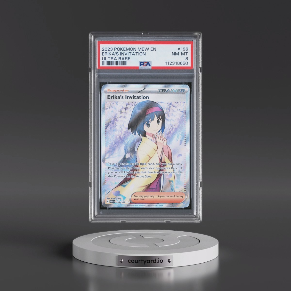 2023 Pokémon Mew EN-151 #196 Erika's Invitation - Ultra Rare (PSA 8 NM-MT)
