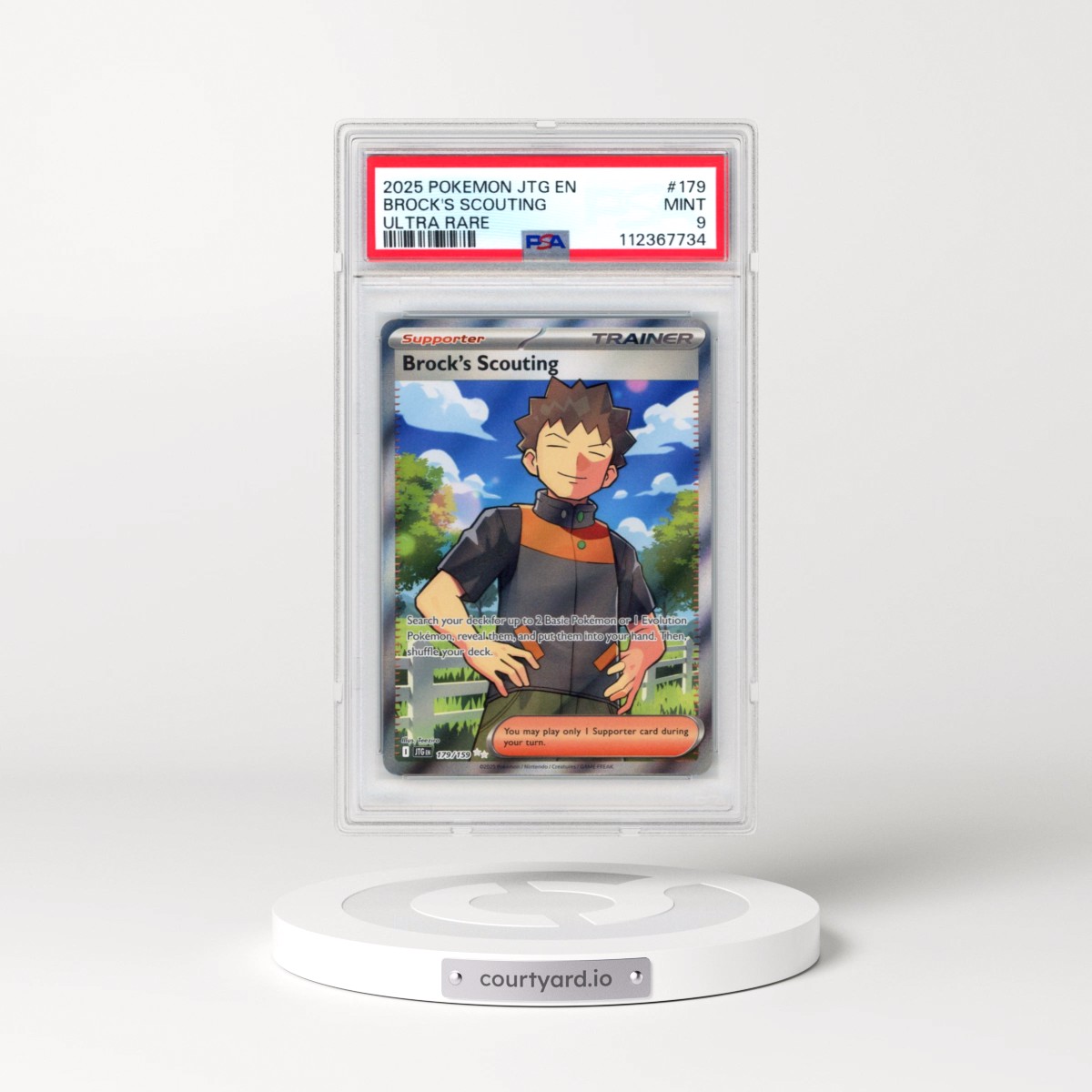 2025 Pokémon Jtg EN-Journey Together #179 Brock's Scouting - Ultra Rare (PSA 9 MINT)
