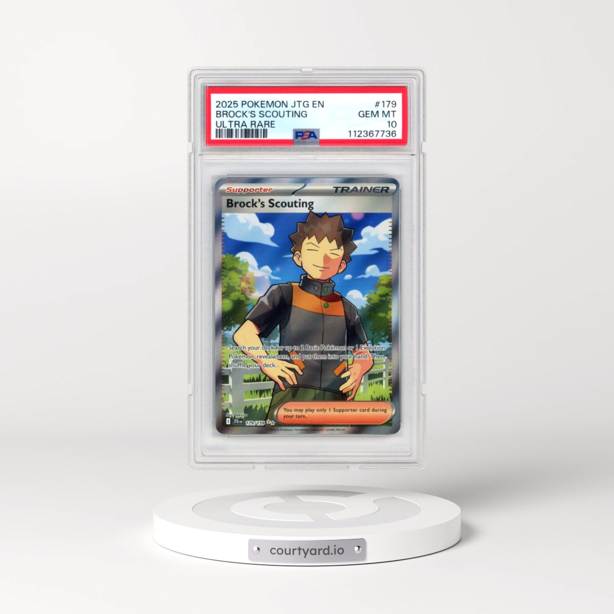 2025 Pokémon Jtg EN-Journey Together #179 Brock's Scouting - Ultra Rare (PSA 10 GEM MINT)