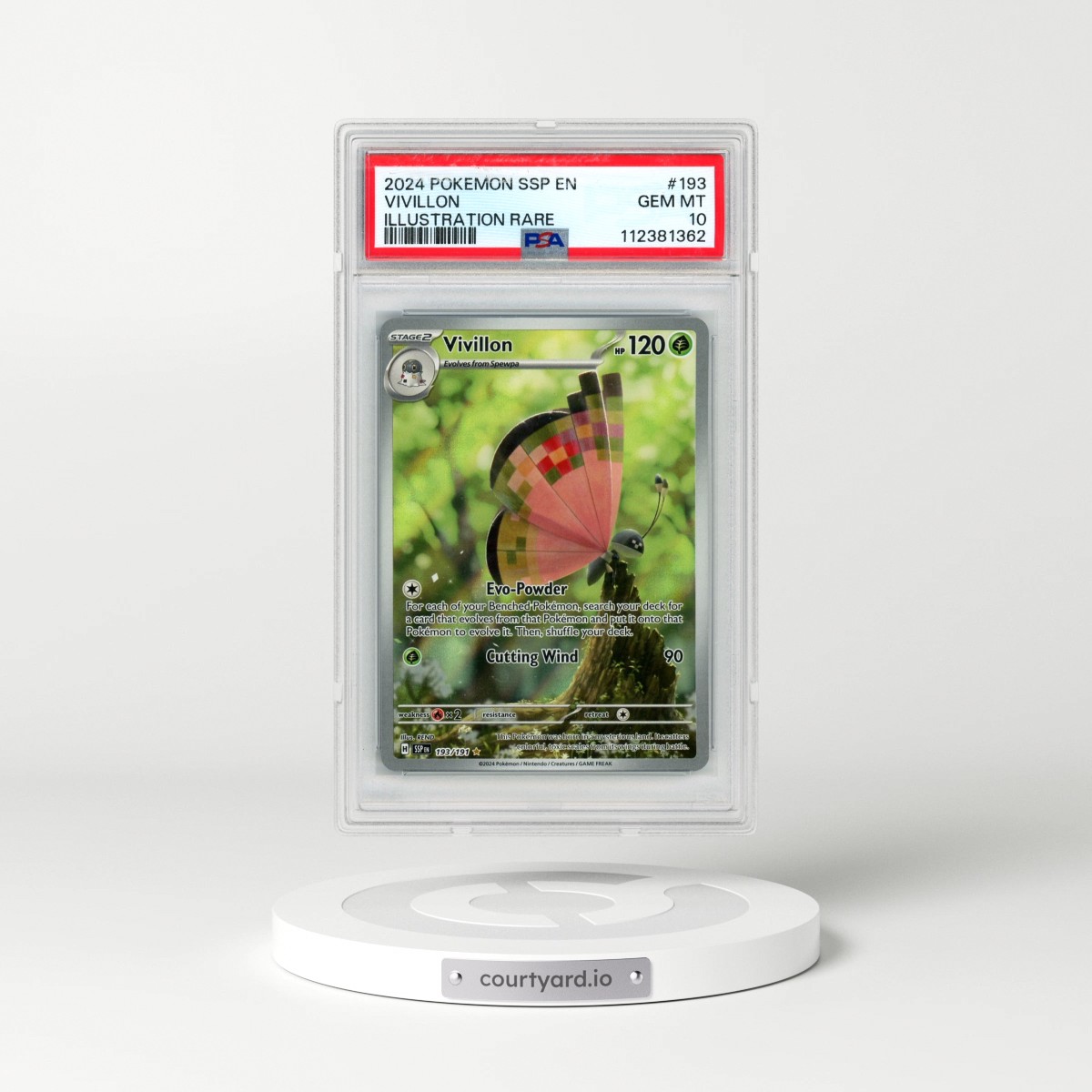 2024 Pokémon Ssp EN-Surging Sparks #193 Vivillon - Illustration Rare (PSA 10 GEM MINT)