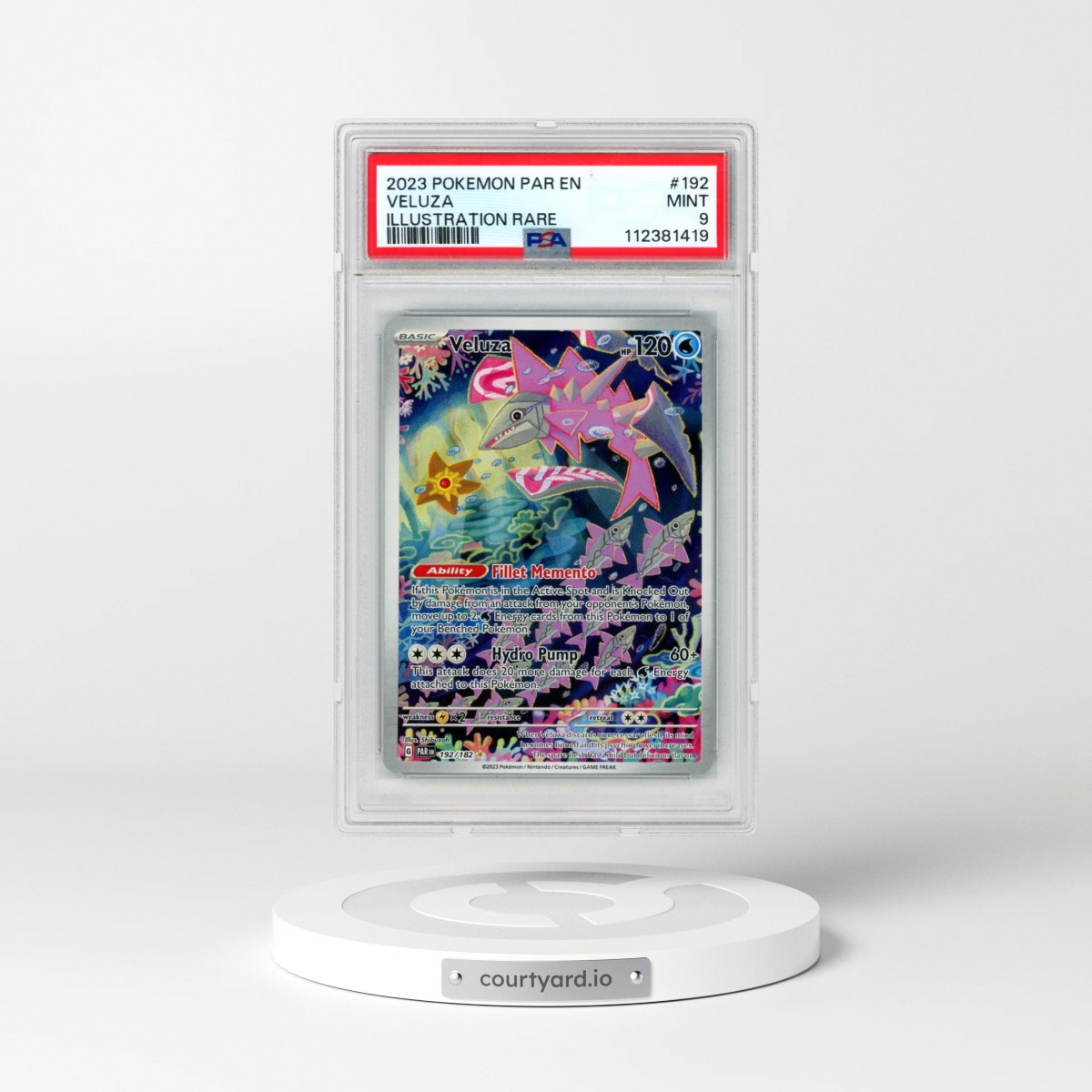 2023 Pokémon Par EN-Paradox Rift #192 Veluza - Illustration Rare (PSA 9 MINT)