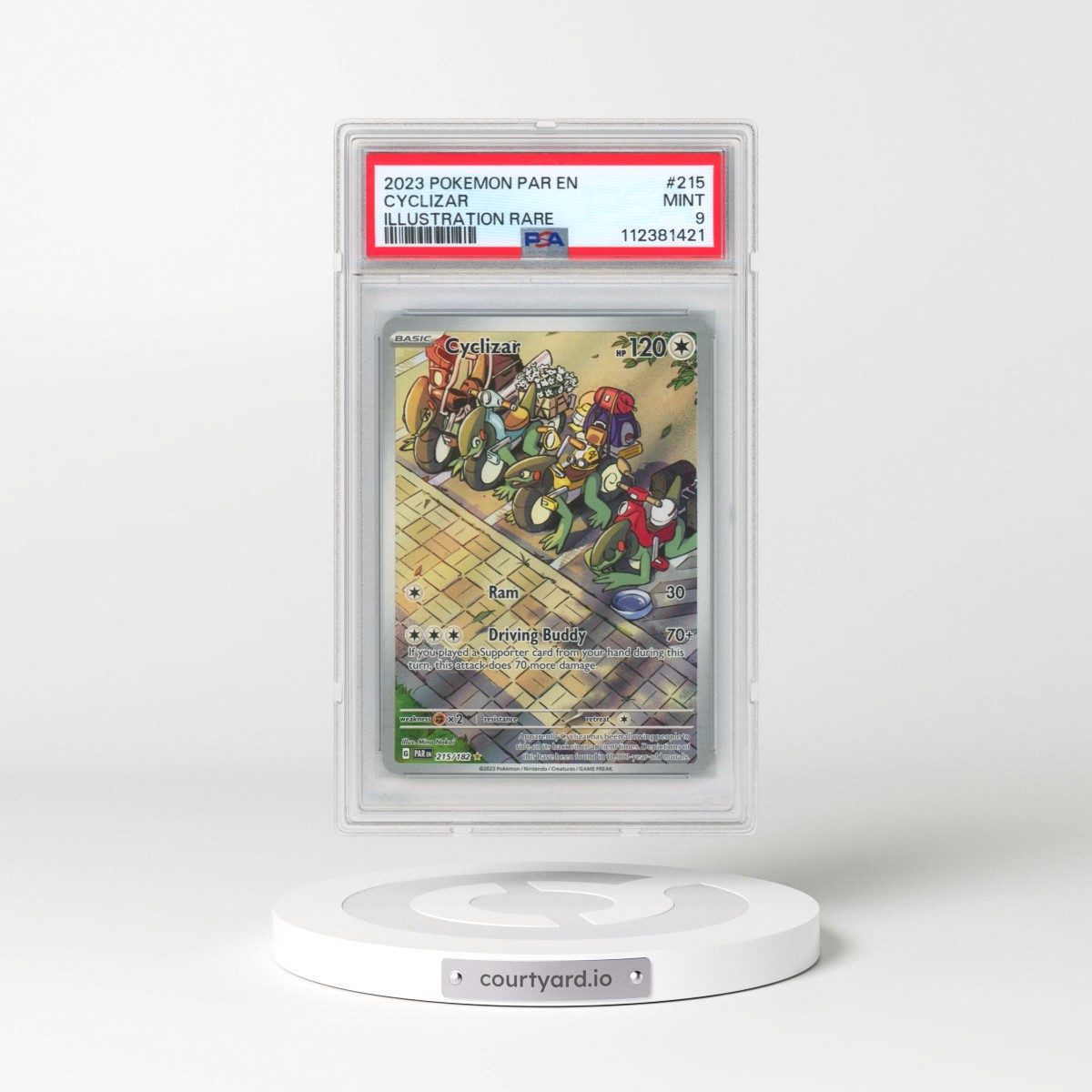 2023 Pokémon Par EN-Paradox Rift #215 Cyclizar - Illustration Rare (PSA 9 MINT)