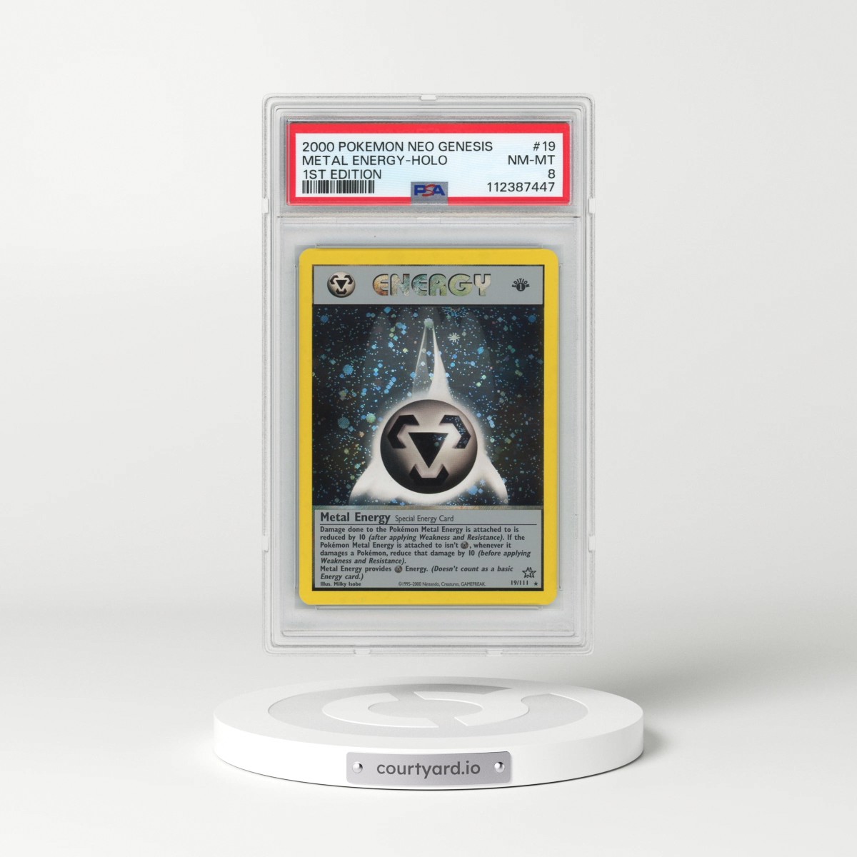 2000 Pokémon Neo Genesis #19 Metal Energy - 1st Edition Holo (PSA 8 NM-MT)