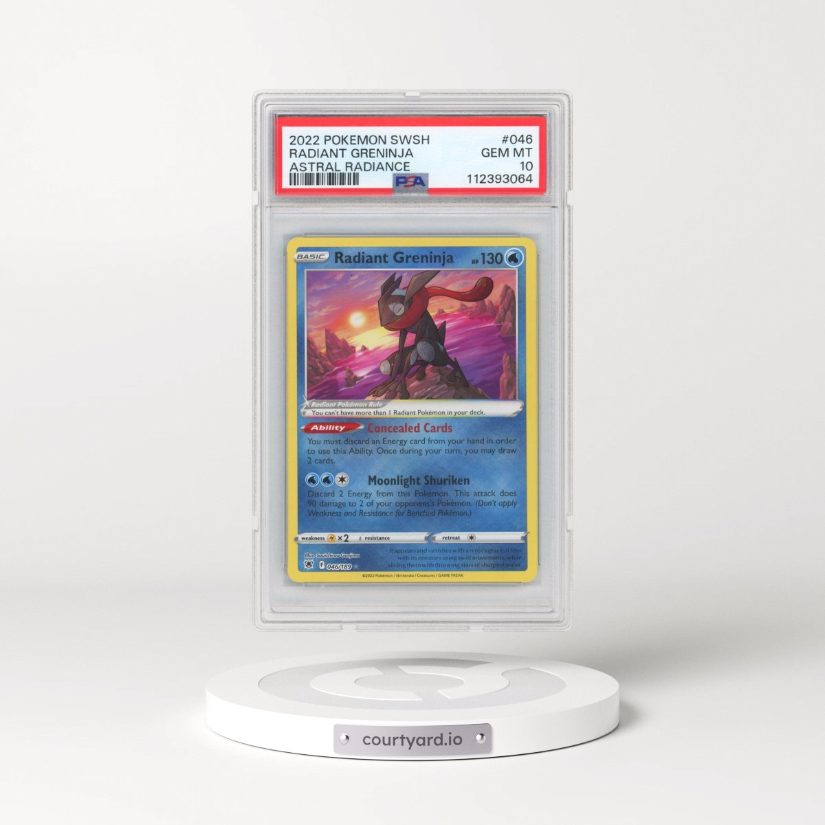 2022 Pokémon Sword & Shield Astral Radiance #046 Radiant Greninja - Holo (PSA 10 GEM MINT)