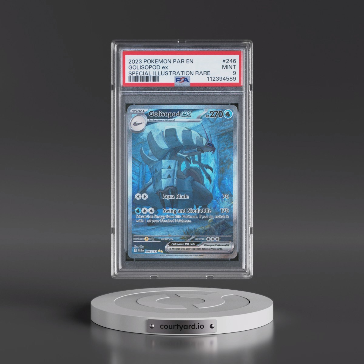 2023 Pokémon Par EN-Paradox Rift #246 Golisopod EX - Holo Special Illustration Rare (PSA 9 MINT)