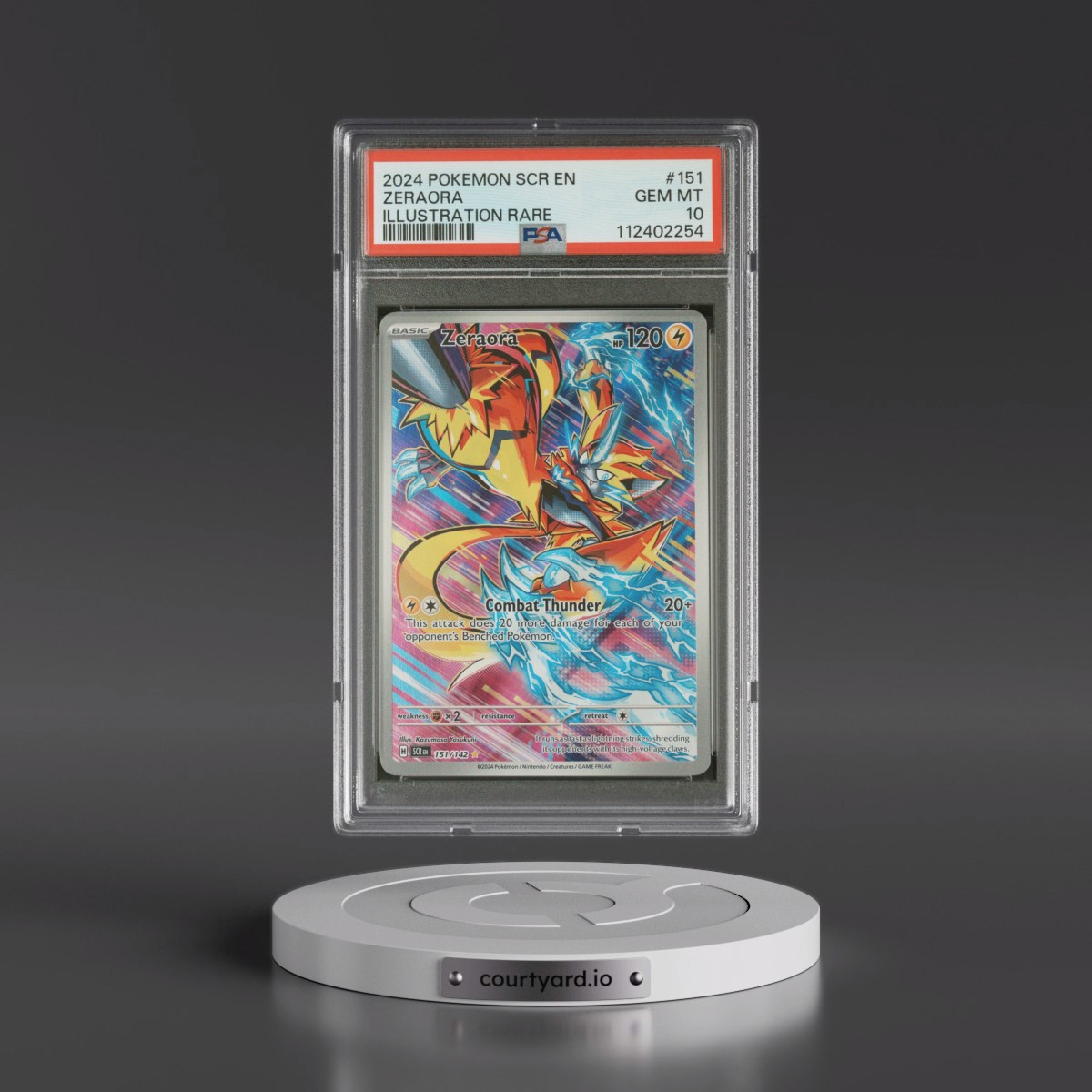 2024 Pokémon Scr EN-Stellar Crown #151 Zeraora - Illustration Rare (PSA 10 GEM MINT)
