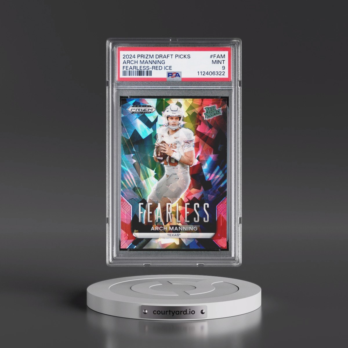 2024 Panini Prizm Draft Picks Fearless #FAM Arch Manning - Red Ice (PSA 9 MINT)