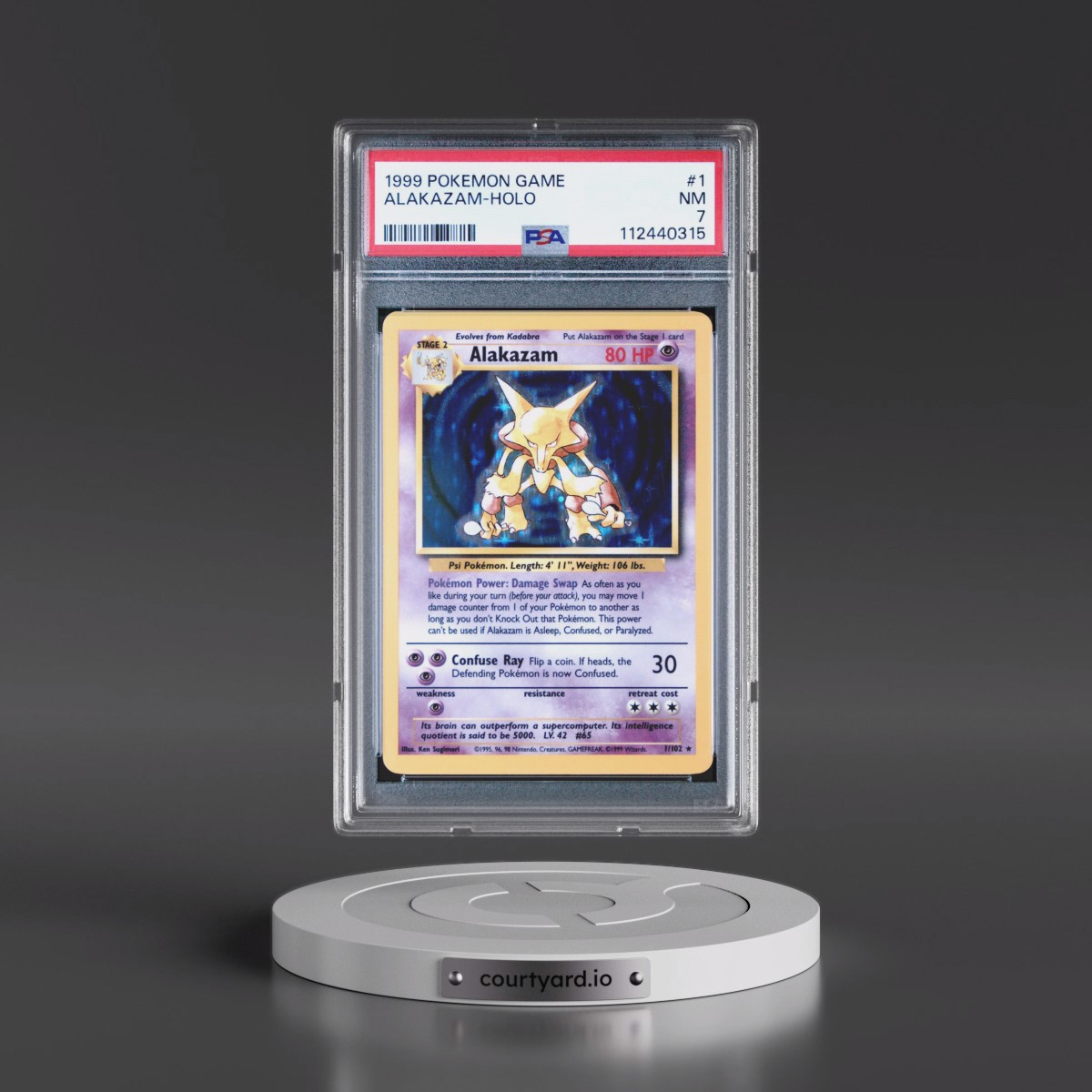 1999 Pokémon Game #1 Alakazam - Holo (PSA 7 NM)