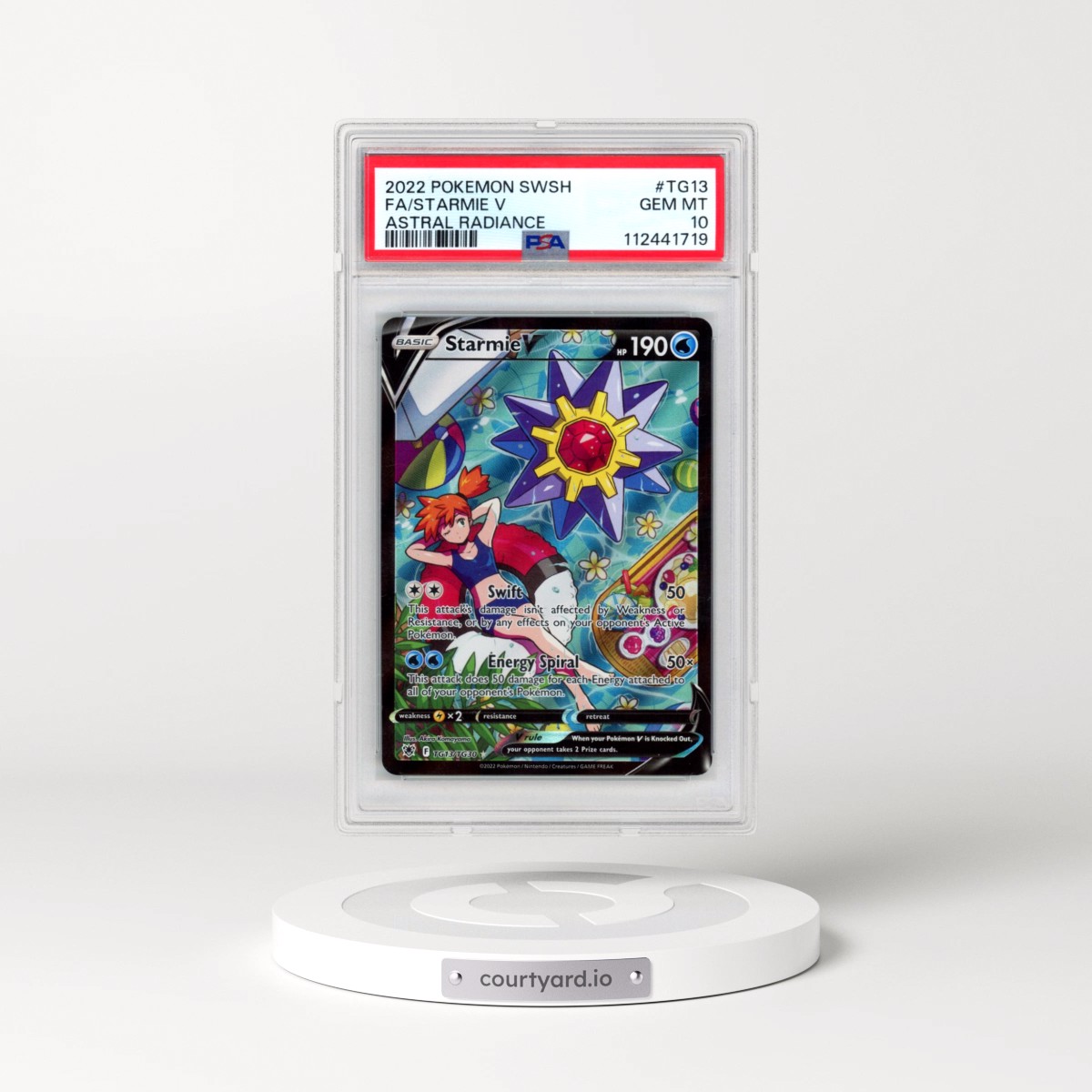 2022 Pokémon Sword & Shield Astral Radiance #TG13 Starmie V - Holo Full Art (PSA 10 GEM MINT)
