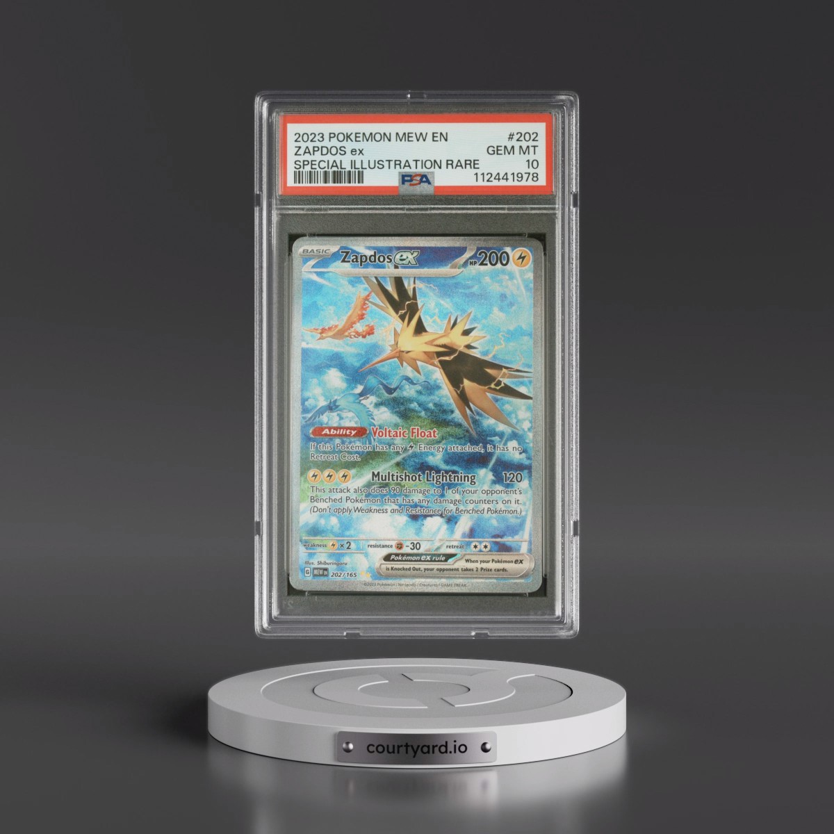 2023 Pokémon Mew EN-151 #202 Zapdos EX - Holo Special Illustration Rare (PSA 10 GEM MINT)