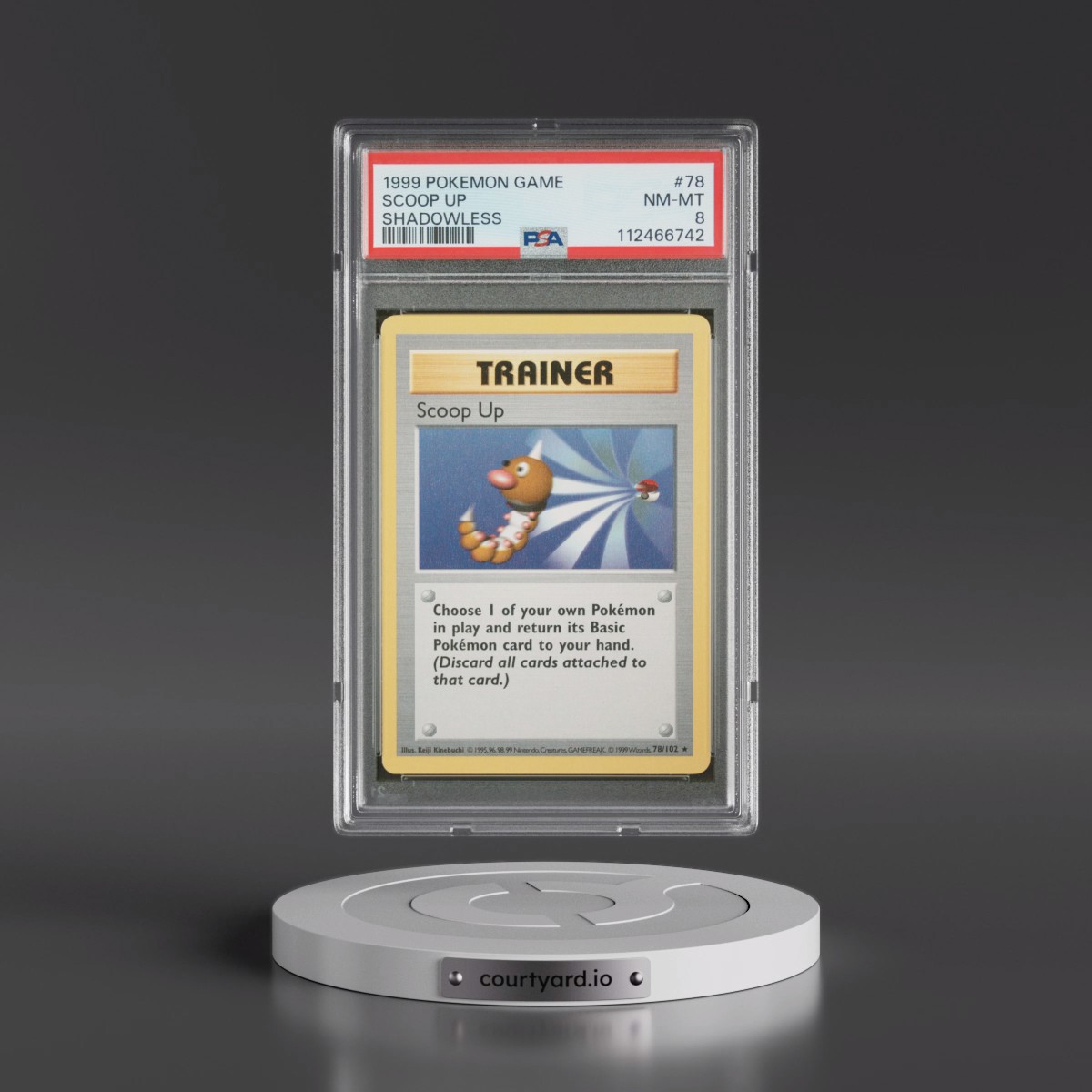 1999 Pokémon Game #78 Scoop Up - Shadowless (PSA 8 NM-MT)