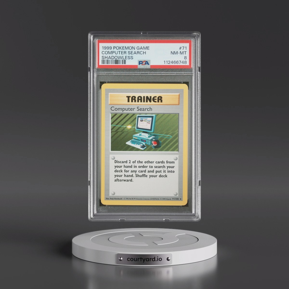 1999 Pokémon Game #71 Computer Search - Shadowless (PSA 8 NM-MT)