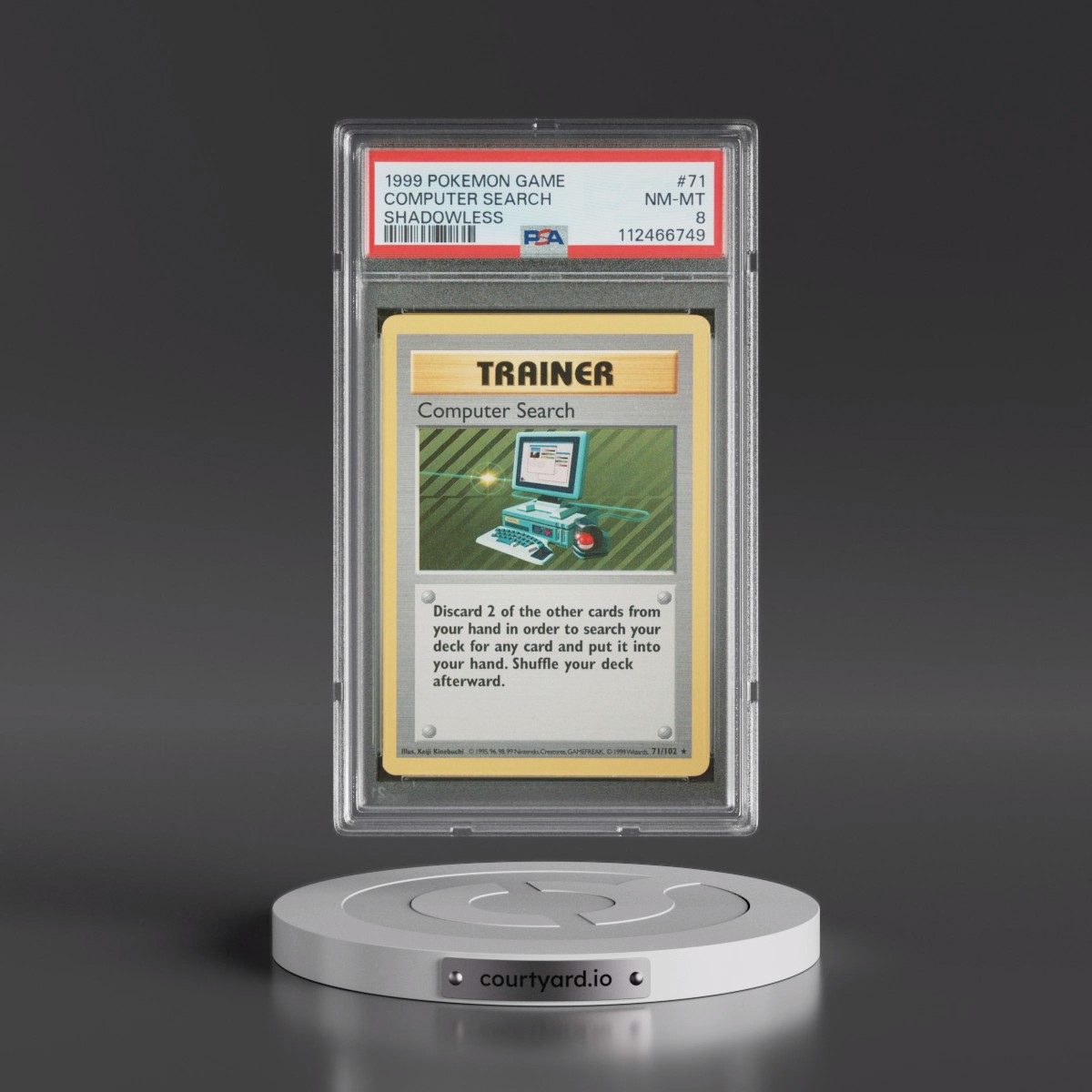1999 Pokémon Game #71 Computer Search - Shadowless (PSA 8 NM-MT)