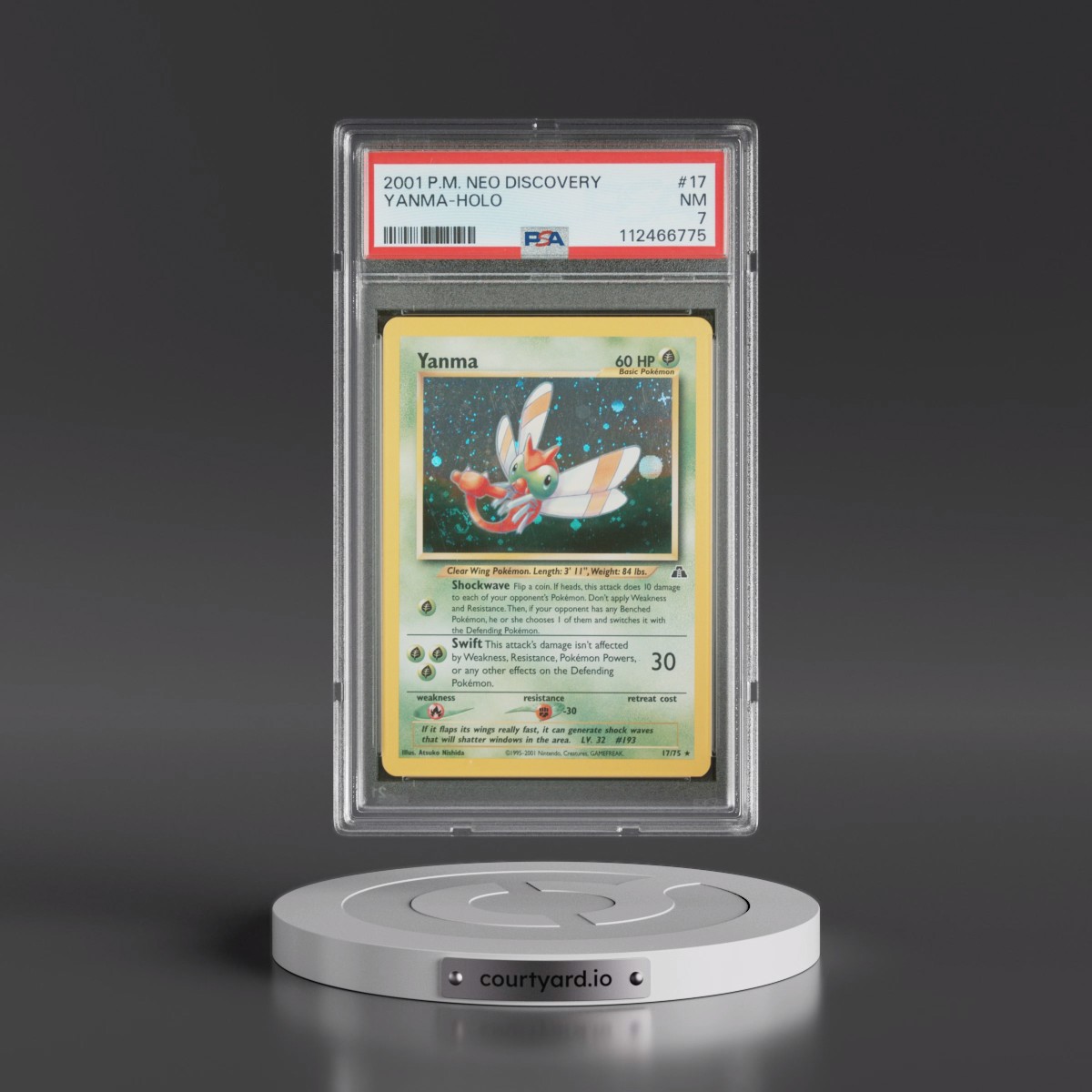 2001 Pokémon Neo Discovery #17 Yanma - Holo (PSA 7 NM)