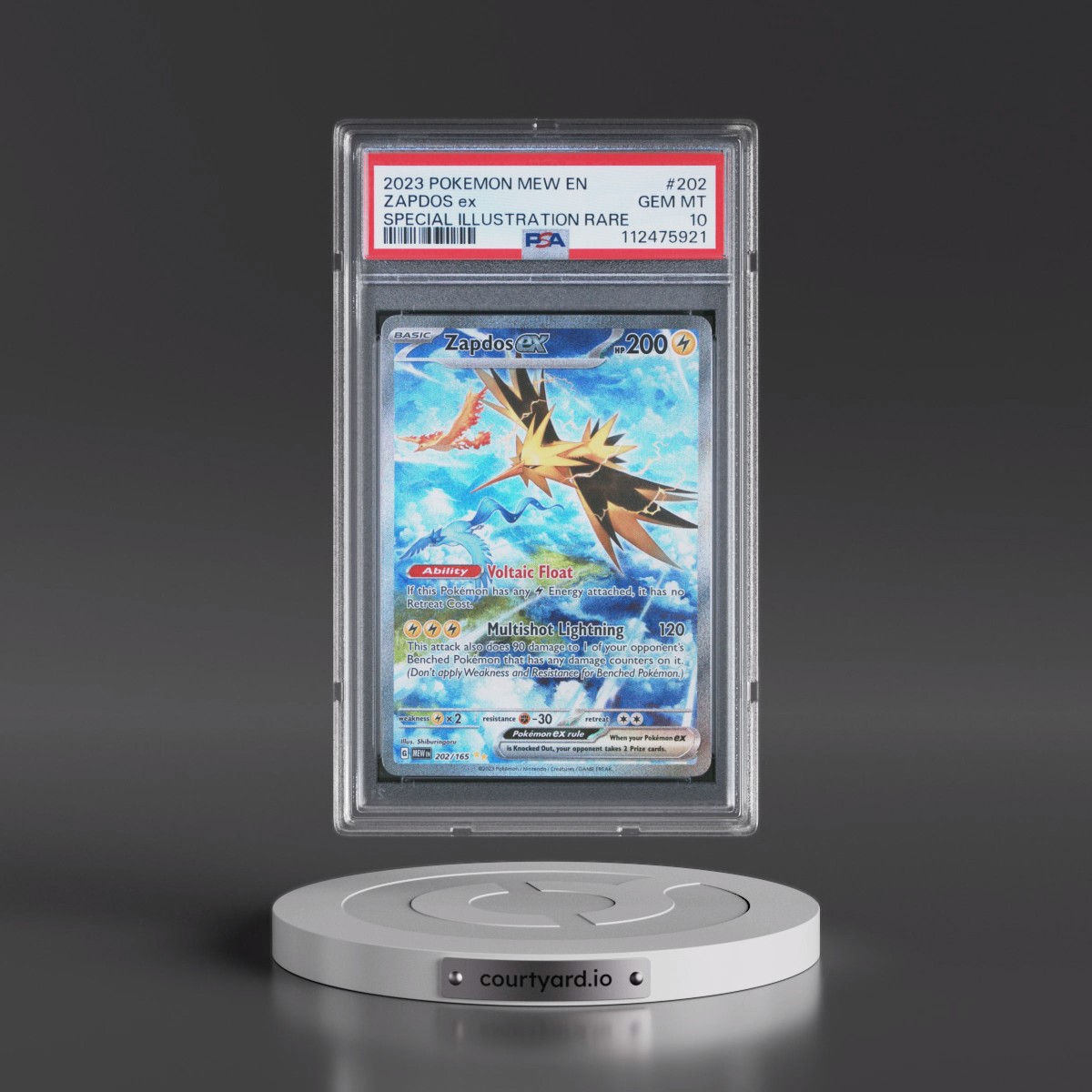 2023 Pokémon Mew EN-151 #202 Zapdos EX - Holo Special Illustration Rare (PSA 10 GEM MINT)