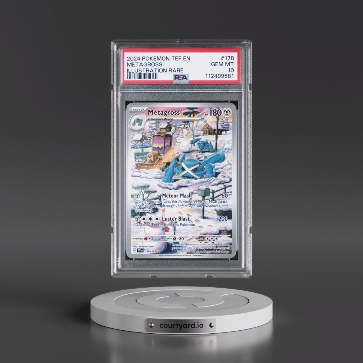 2024 Pokémon Tef EN-Temporal Forces #178 Metagross - Illustration Rare (PSA 10 GEM MINT)