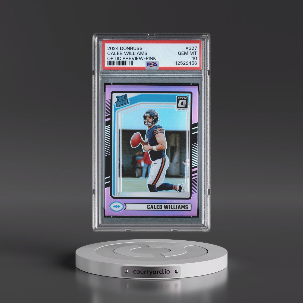 2024 Panini Donruss #327 Caleb Williams - Optic Preview-Pink (PSA 10 GEM MINT)