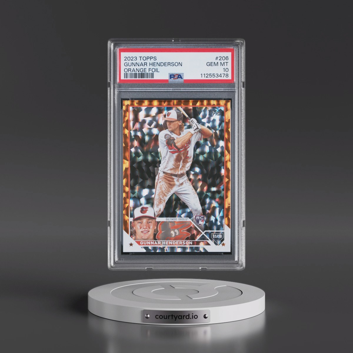 2023 Topps #206 Gunnar Henderson - Orange Foil (PSA 10 GEM MINT)