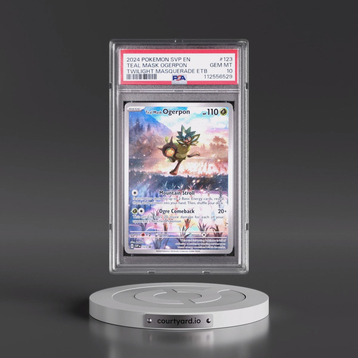 2024 Pokémon Svp EN-SV Black Star Promo #123 Teal Mask Ogerpon - Twilight Masquerade Elite Trainer Box (PSA 10 GEM MINT)