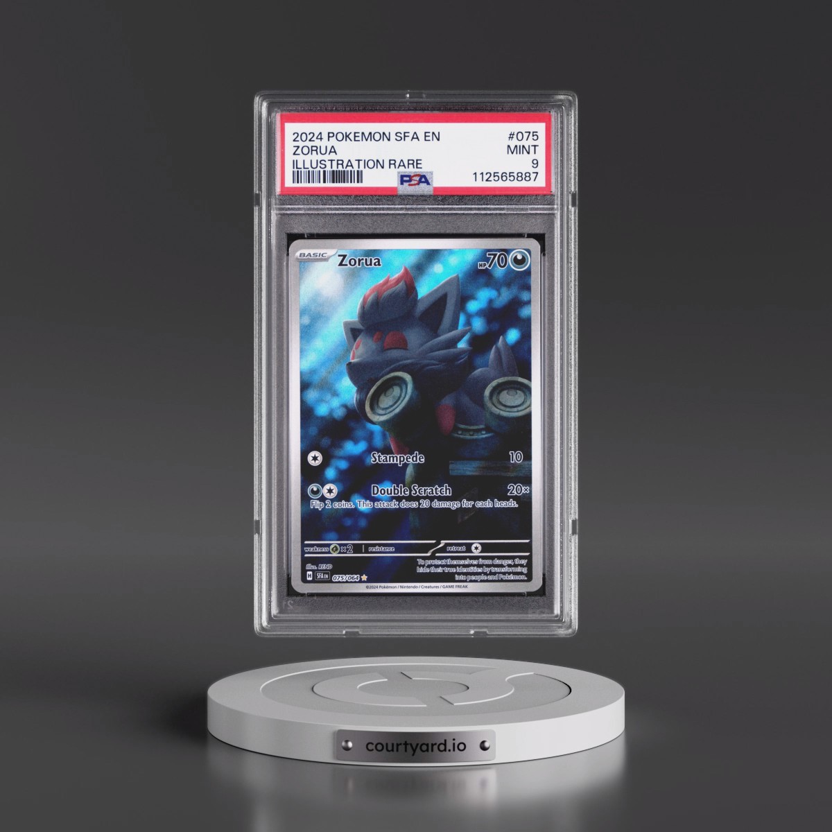 2024 Pokémon Sfa EN-Shrouded Fable #075 Zorua - Illustration Rare (PSA 9 MINT)