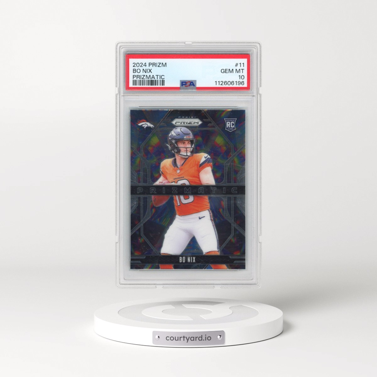 2024 Panini Prizm Prizmatic #11 Bo Nix (PSA 10 GEM MINT)
