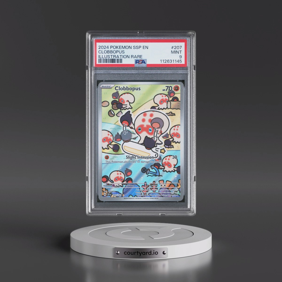 2024 Pokémon Ssp EN-Surging Sparks #207 Clobbopus - Illustration Rare (PSA 9 MINT)