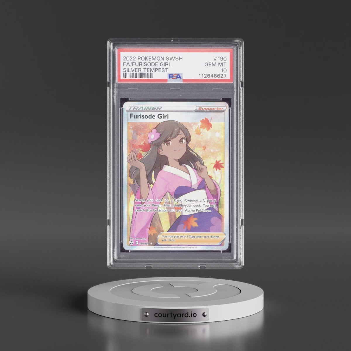 2022 Pokémon Sword & Shield Silver Tempest #190 Furisode Girl - Full Art (PSA 10 GEM MINT)