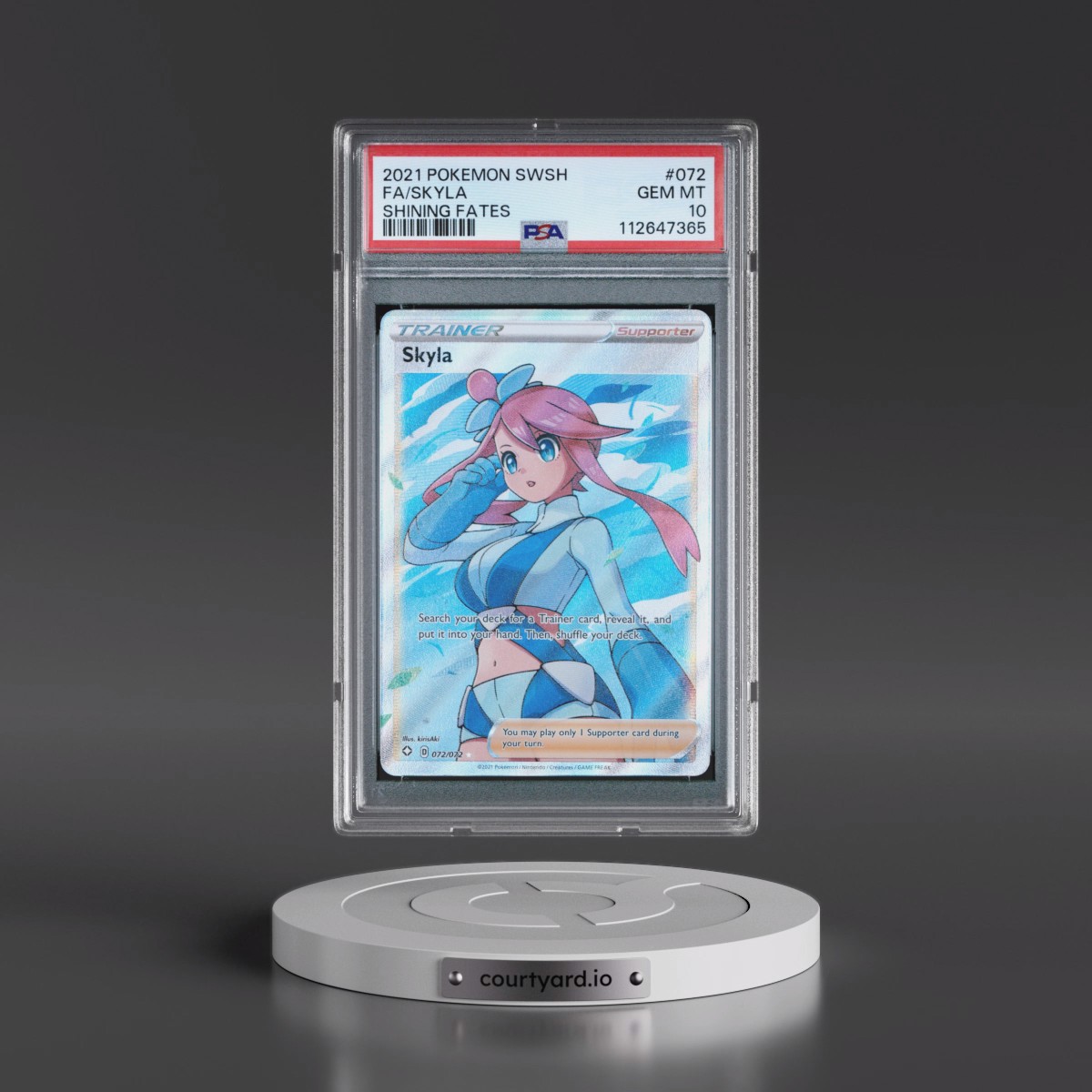 2021 Pokémon Sword & Shield Shining Fates #072 Skyla - Full Art (PSA 10 GEM MINT)