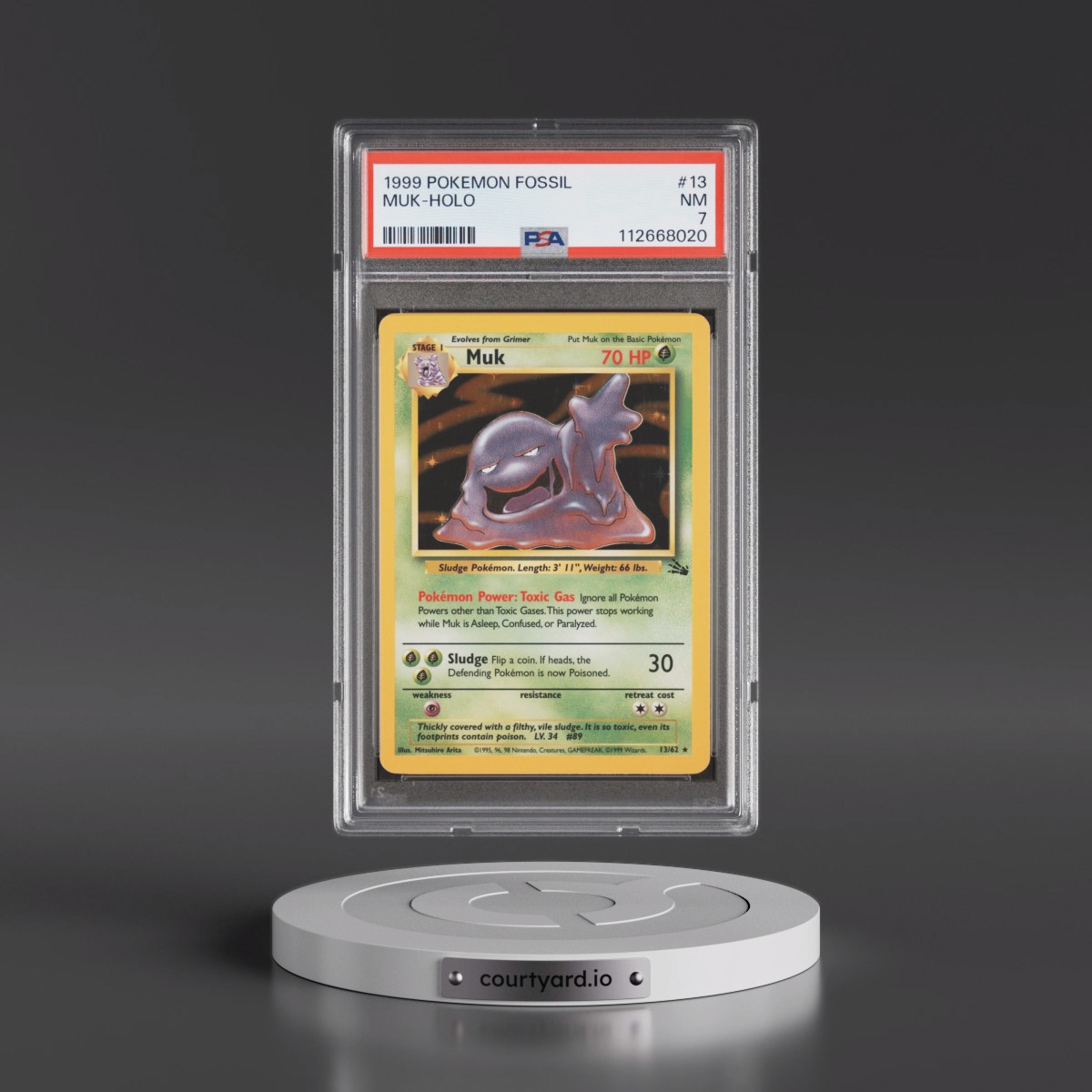 1999 Pokémon Fossil #13 Muk - Holo (PSA 7 NM)