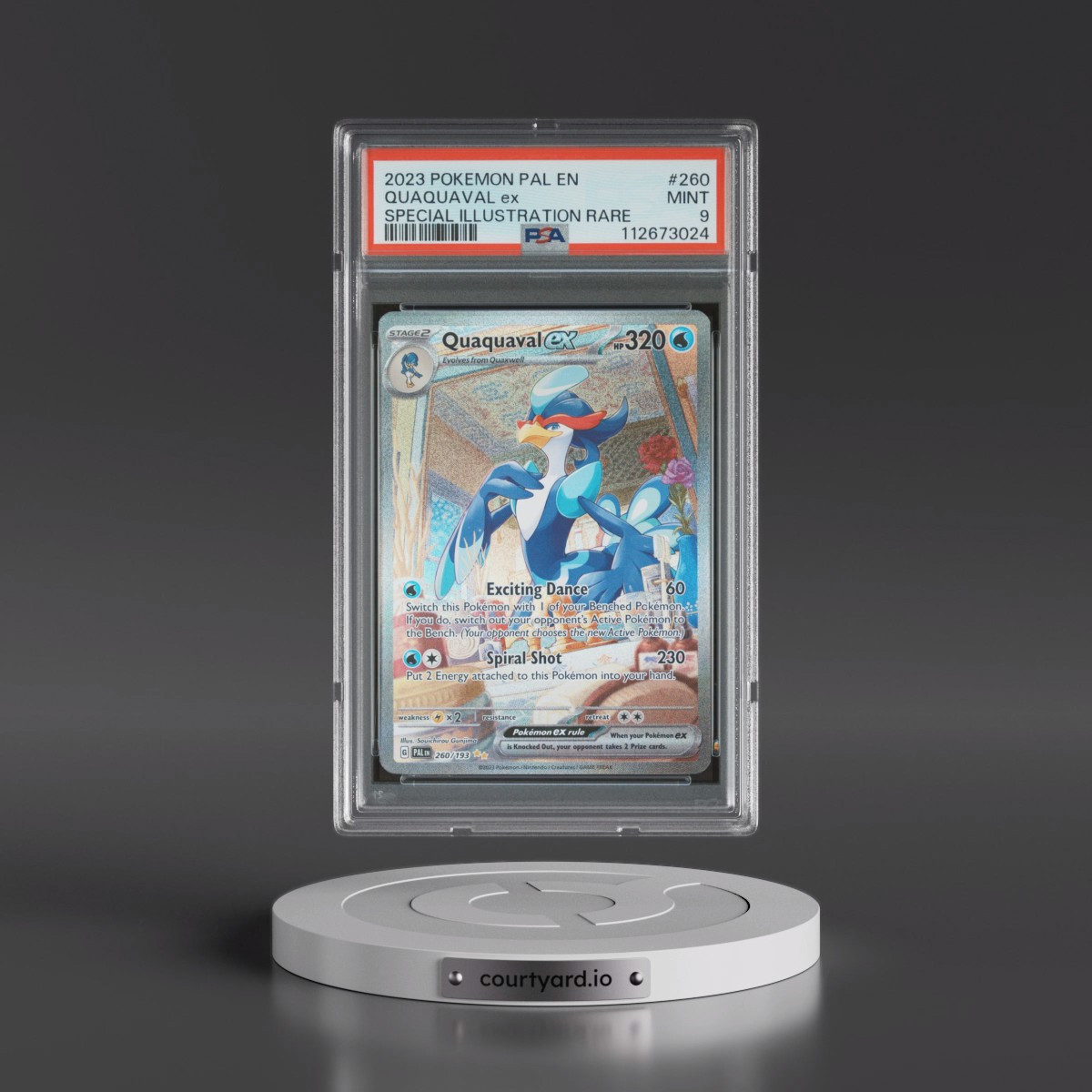 2023 Pokémon Pal EN-Paldea Evolved #260 Quaquaval EX - Holo Special Illustration Rare (PSA 9 MINT)