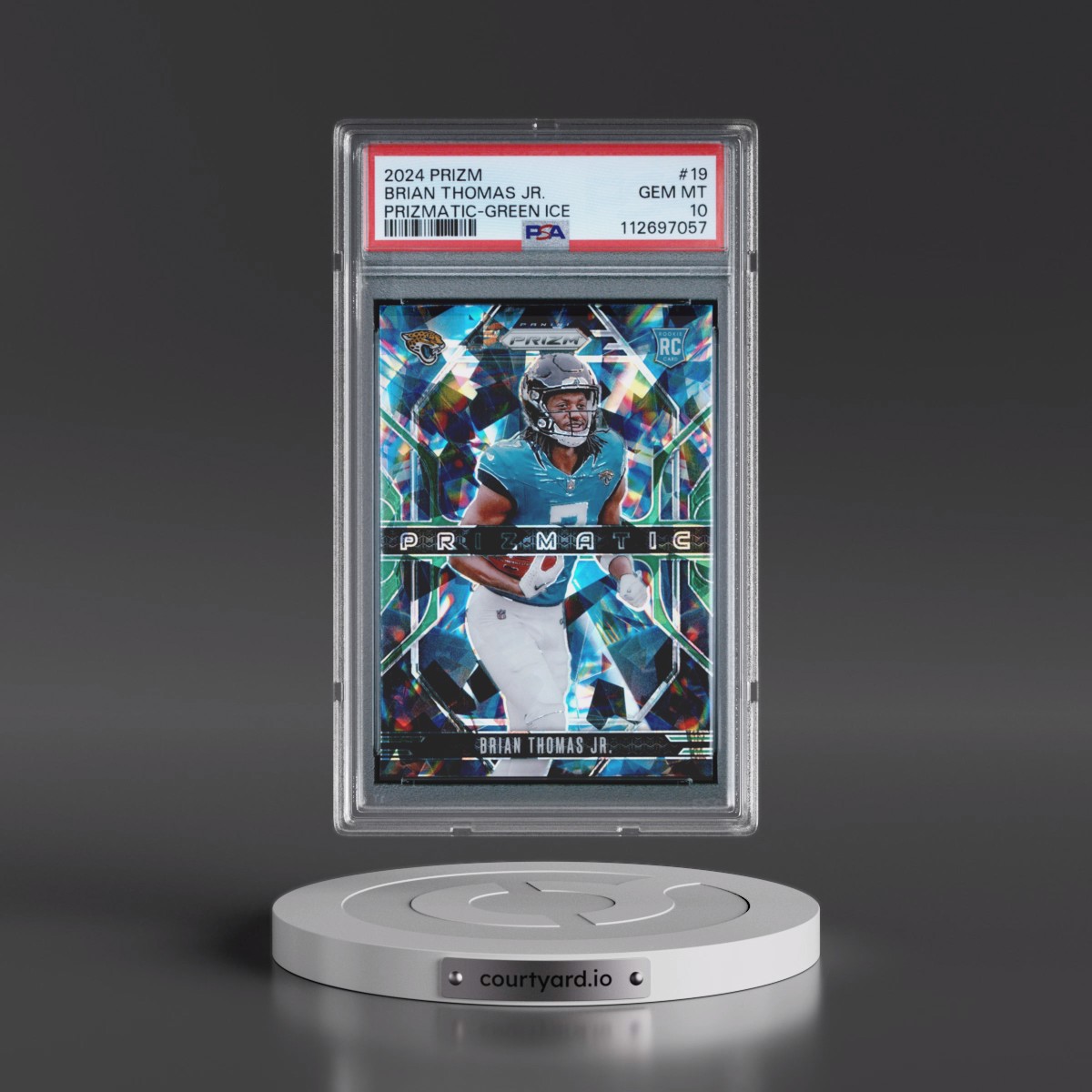 2024 Panini Prizm Prizmatic Brian Thomas Jr. - Green Ice #19 PSA 10
