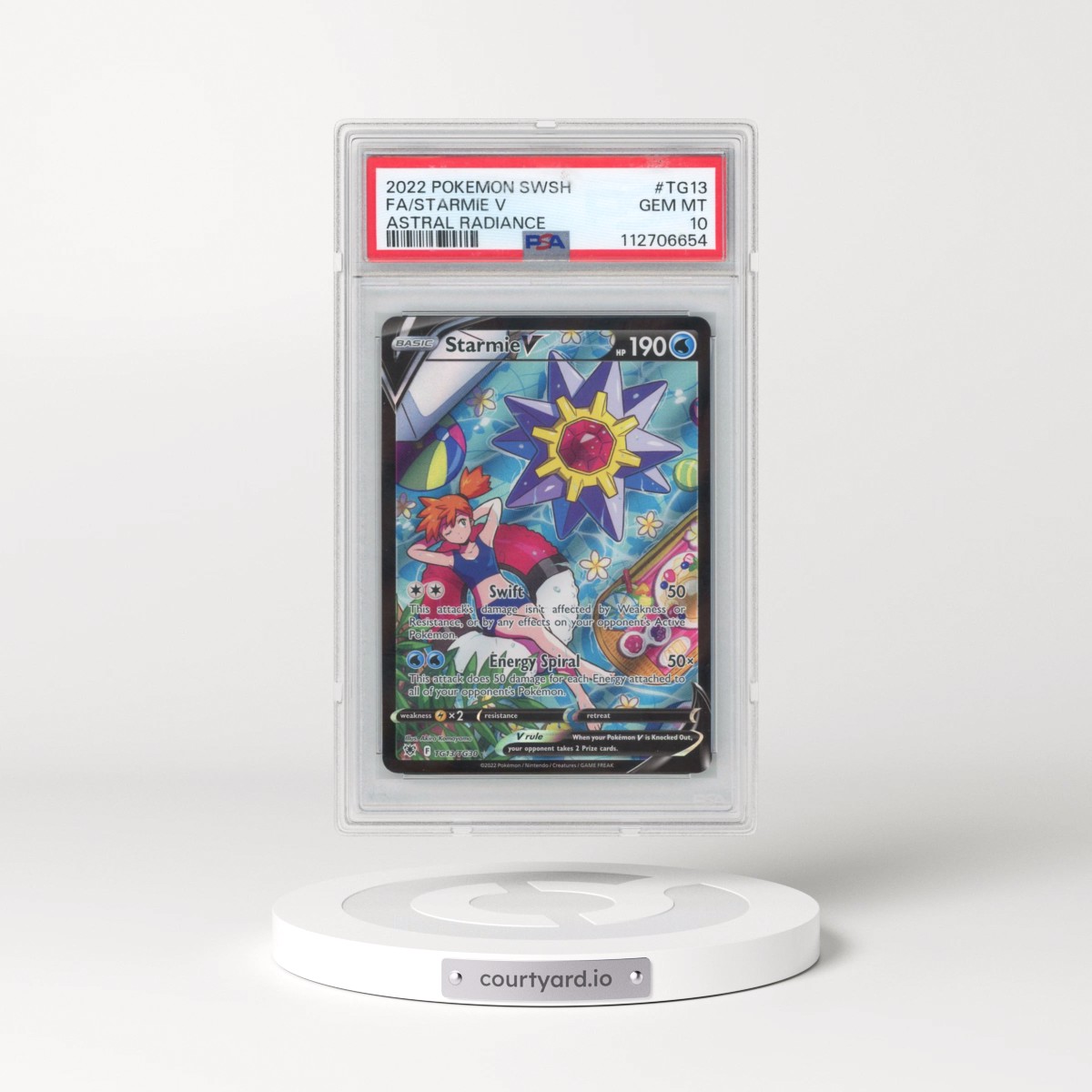 2022 Pokémon Sword & Shield Astral Radiance #TG13 Starmie V - Holo Full Art (PSA 10 GEM MINT)