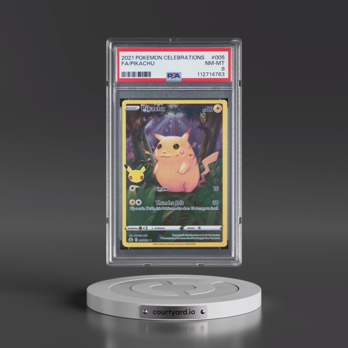 2021 Pokémon Celebrations #005 Pikachu - Full Art (PSA 8 NM-MT)