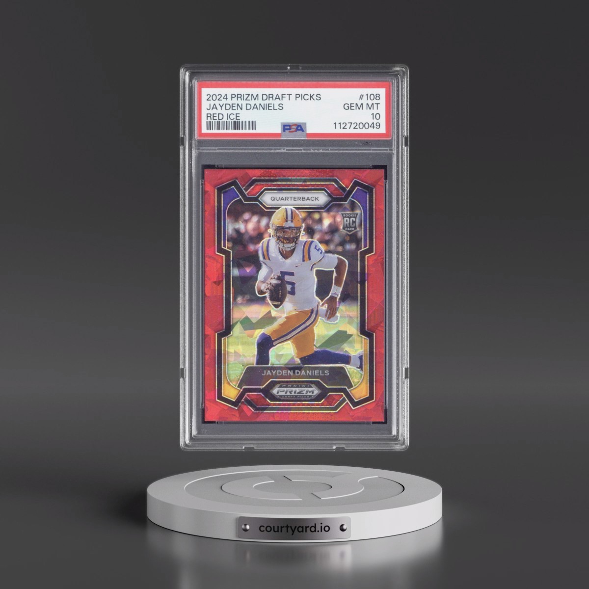 2024 Panini Prizm Draft Picks #108 Jayden Daniels - Red Ice (PSA 10 GEM MINT)