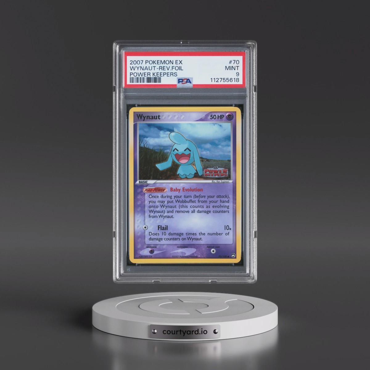 2007 Pokémon EX Power Keepers #70 Wynaut - Reverse Foil (PSA 9 MINT)