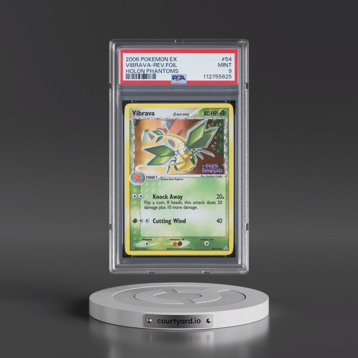 2006 Pokémon EX Holon Phantoms #54 Vibrava - Reverse Foil (PSA 9 MINT)