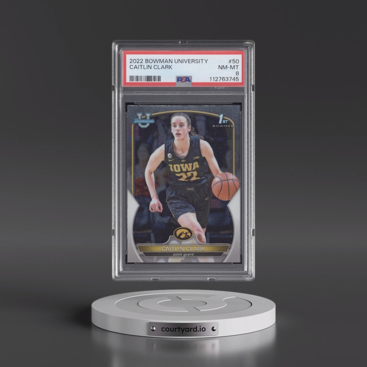2022 Bowman Chrome University #50 Caitlin Clark (PSA 8 NM-MT)
